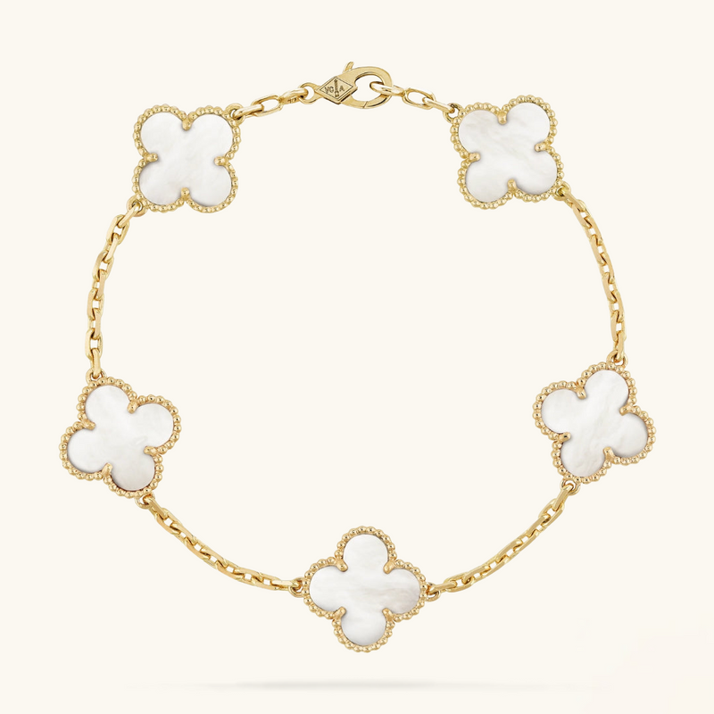 CLOVER White Bracelet - Chic Refined Adornment | Tiva Jewelry