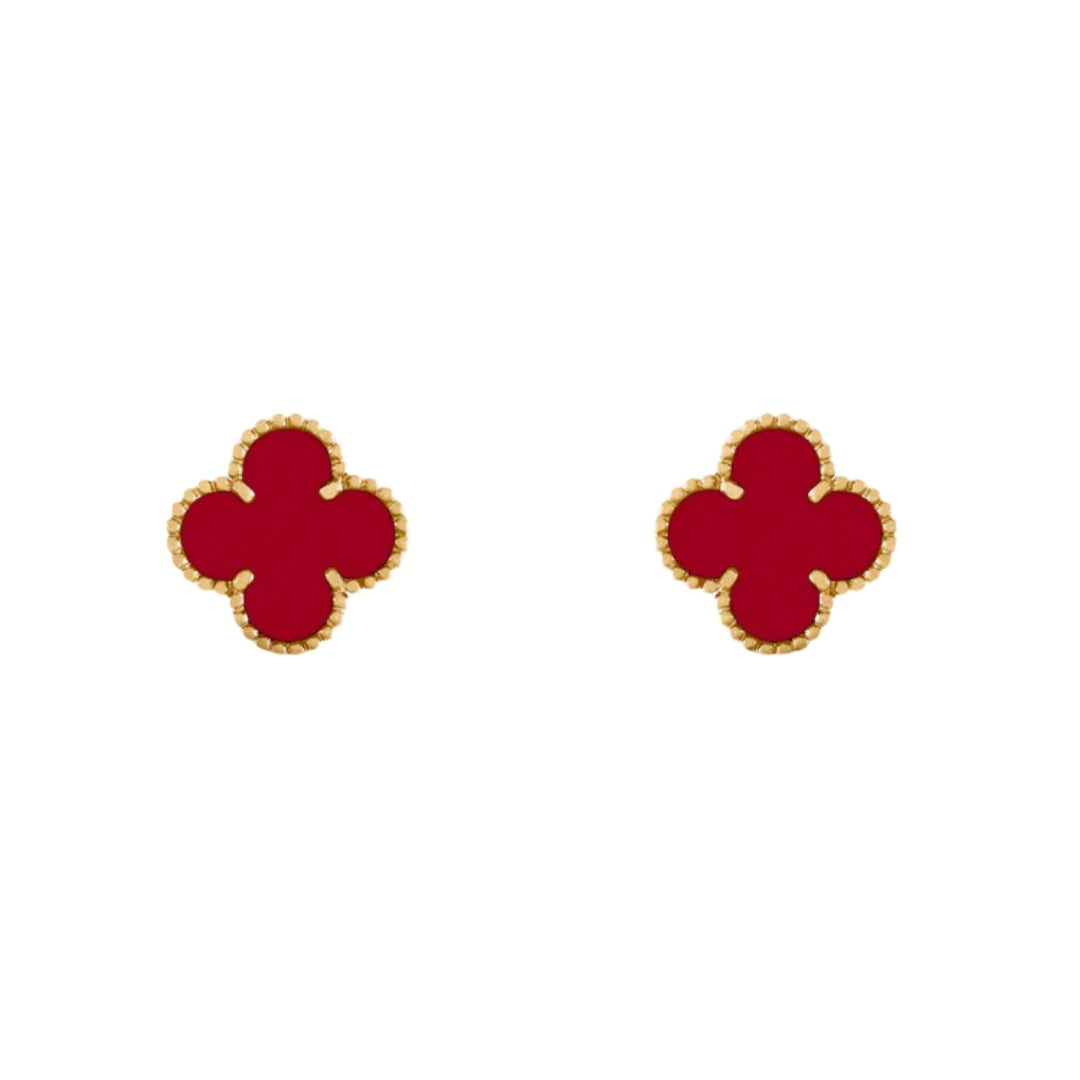 Clover Red Earrings - Sophisticated Day-to-Night Glow | Tiva Jewelry