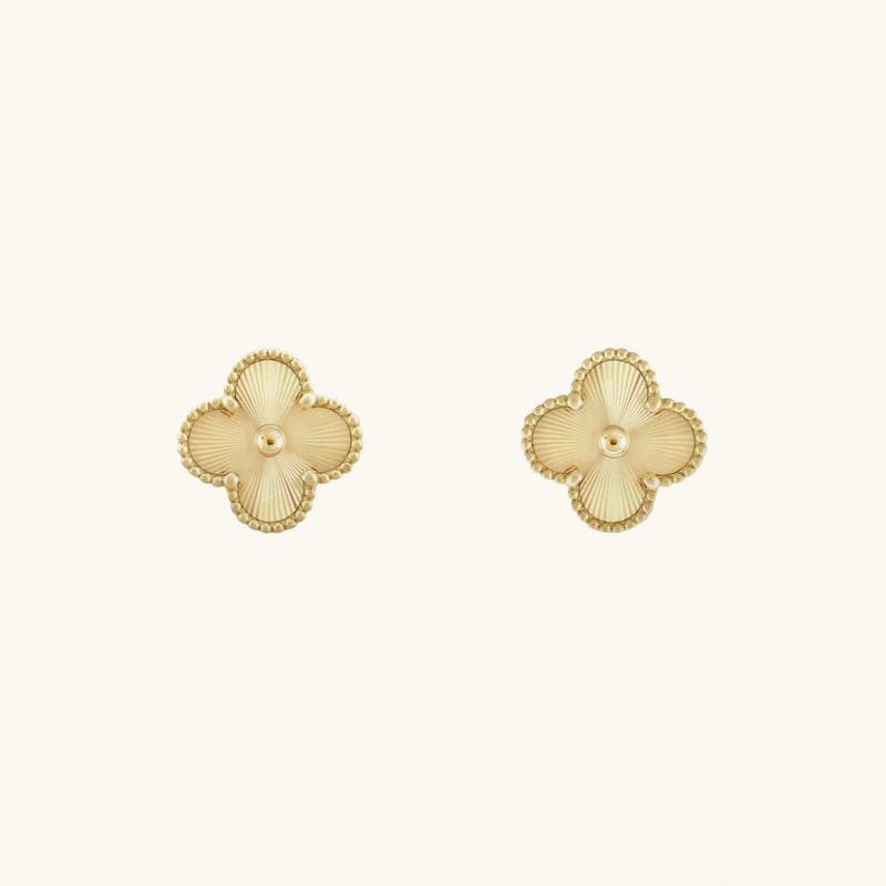 CLOVER Gold Earrings - Graceful Clover Design | Tiva Jewelry