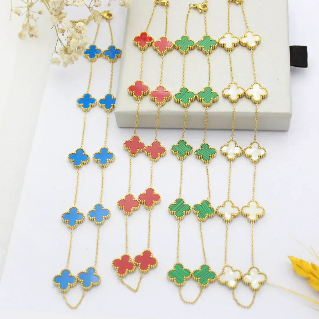 CLOVER | 10-Motif Blue Necklace | Tiva Jewelry