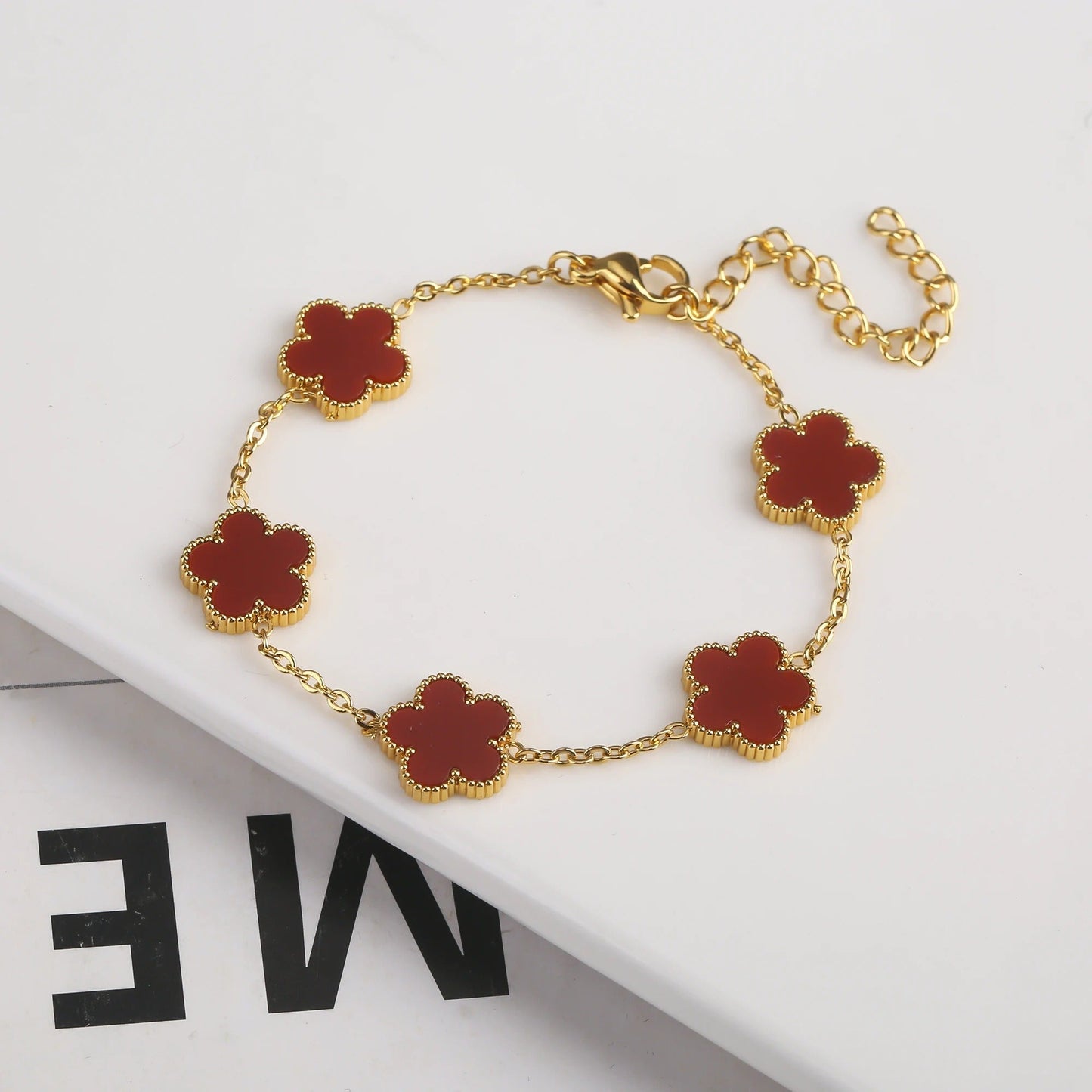 CLOVER Red Bracelet – A Dramatic, Graceful Adornment | Tiva Jewelry