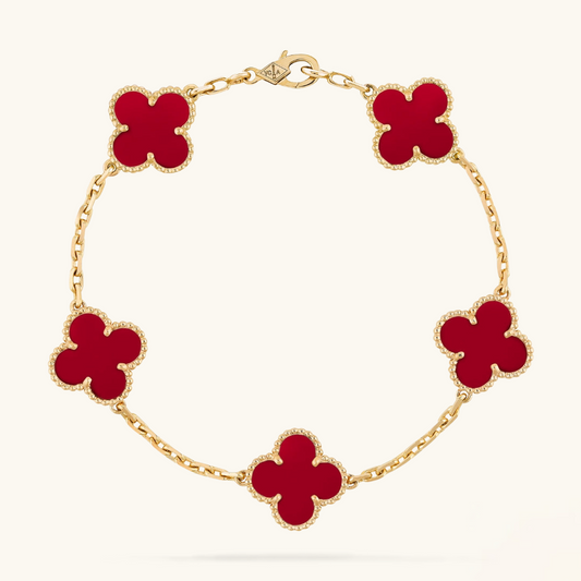 CLOVER Red Bracelet – A Dramatic, Graceful Adornment | Tiva Jewelry
