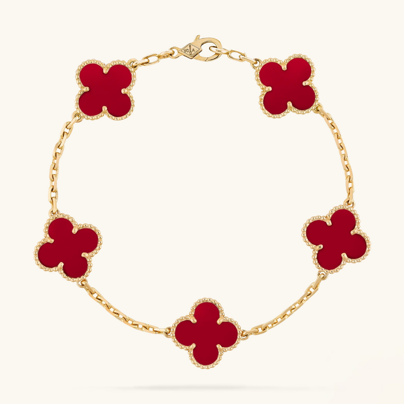 CLOVER Red Bracelet – A Dramatic, Graceful Adornment | Tiva Jewelry