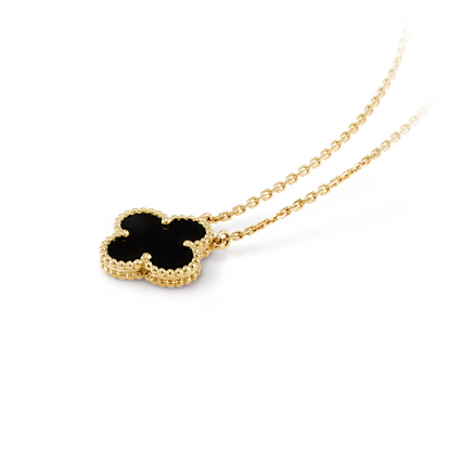 CLOVER Black Pendant Necklace | Tiva Jewelry