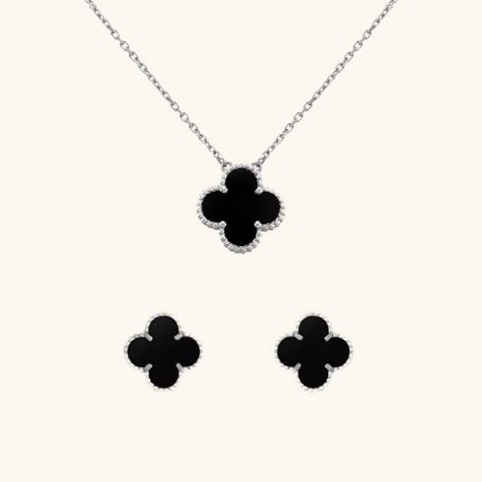 CLOVER | Silver Black 2-Combination | Tiva Jewelry