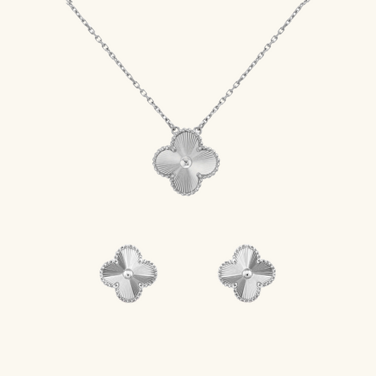 CLOVER | Silver Guilloché 2-Pairing | Tiva Jewelry