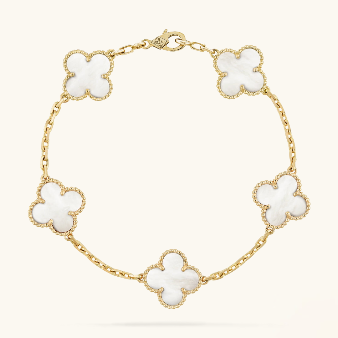 CLOVER White Bracelet - Chic Refined Adornment | Tiva Jewelry