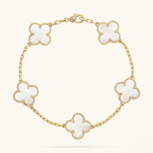 CLOVER White Bracelet - Chic Refined Adornment | Tiva Jewelry