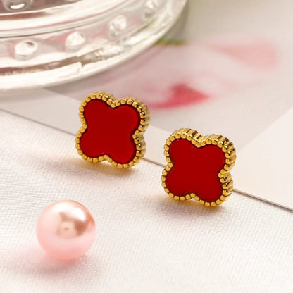 Clover Red Earrings - Sophisticated Day-to-Night Glow | Tiva Jewelry