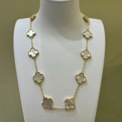 CLOVER | 10-Motif White Necklace - Current & Chic | Tiva Jewelry