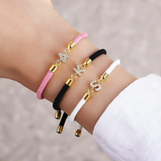 Adjustable Letter Initial Bracelets | Tiva Jewelry