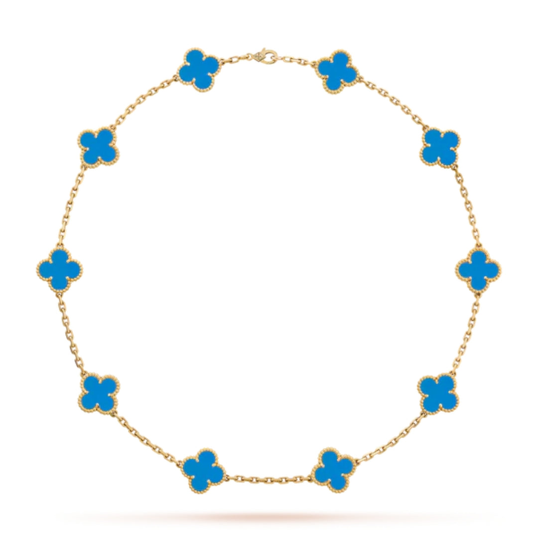 CLOVER | 10-Motif Blue Necklace | Tiva Jewelry