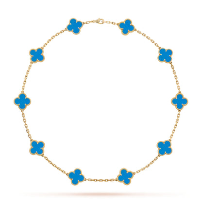 CLOVER | 10-Motif Blue Necklace | Tiva Jewelry