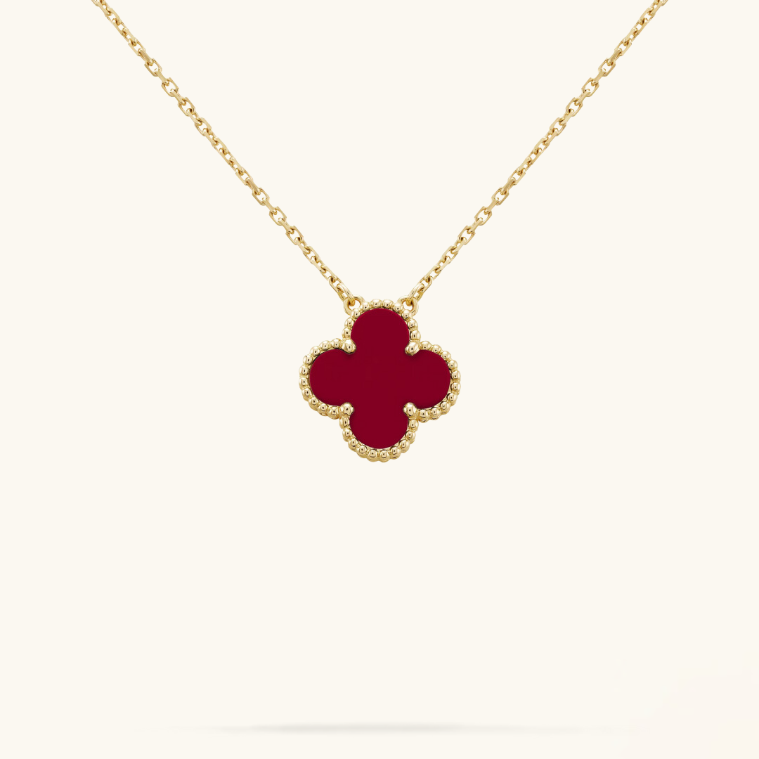 Clover Red Necklace - Dramatic, Sophisticated Adornment
