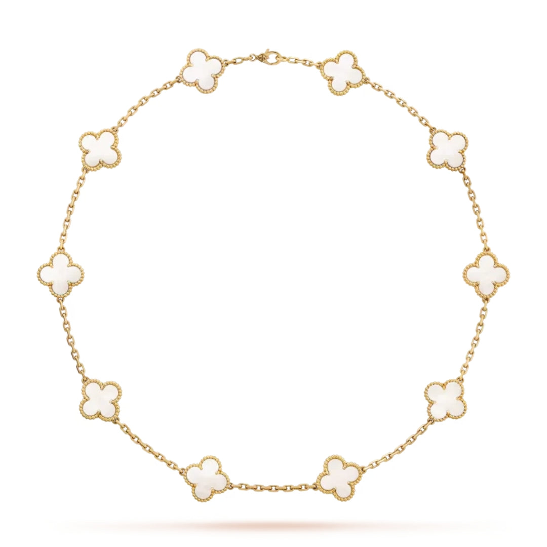 CLOVER | 10-Motif White Necklace - Current & Chic | Tiva Jewelry