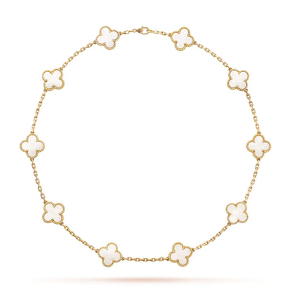 CLOVER | 10-Motif White Necklace - Current & Chic | Tiva Jewelry