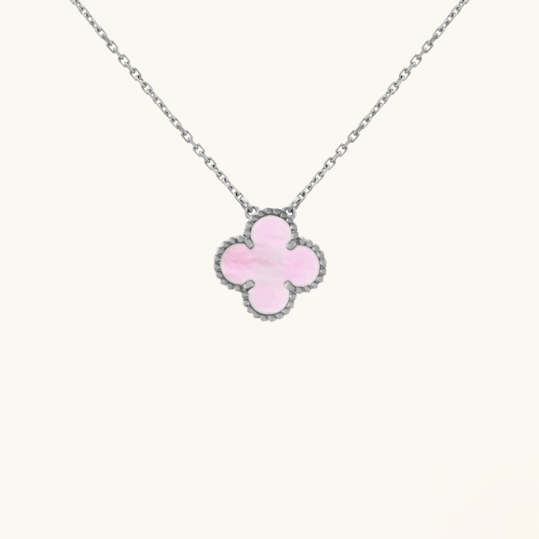 CLOVER Pink & Silver Necklace - Chic & Dainty | Tiva Jewelry
