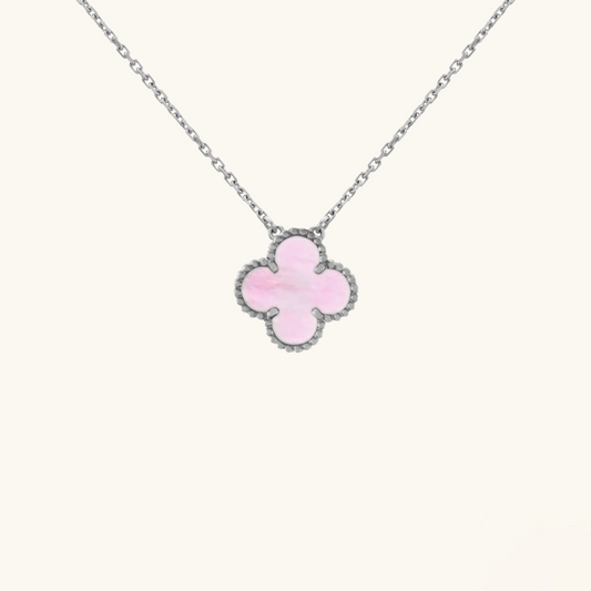 CLOVER Pink & Silver Necklace - Chic & Dainty | Tiva Jewelry