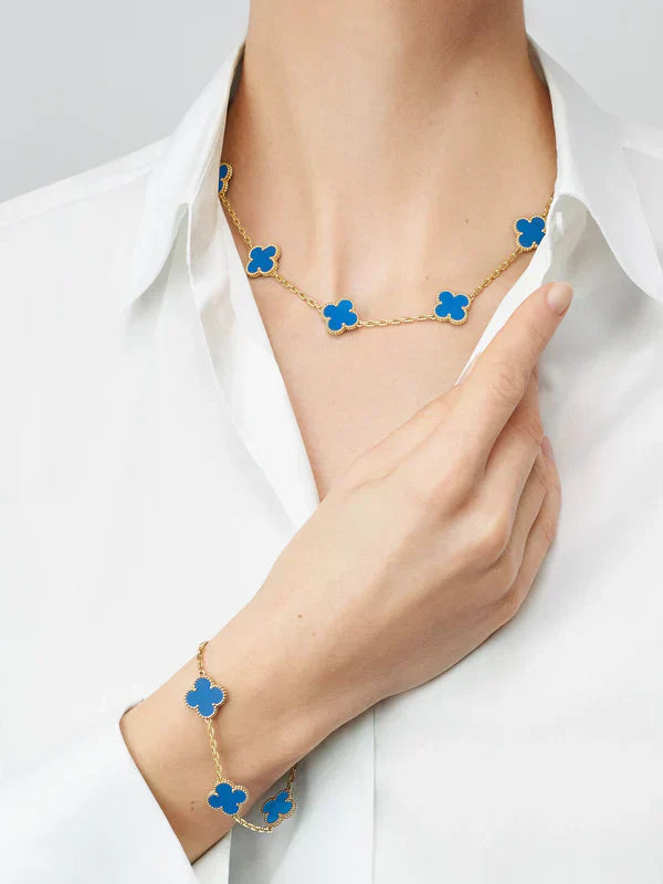 CLOVER | 10-Motif Blue Necklace | Tiva Jewelry