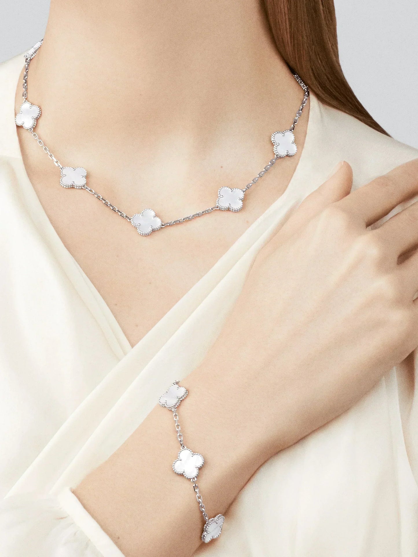 CLOVER | 10-Motive Silver Necklace | Tiva Jewelry