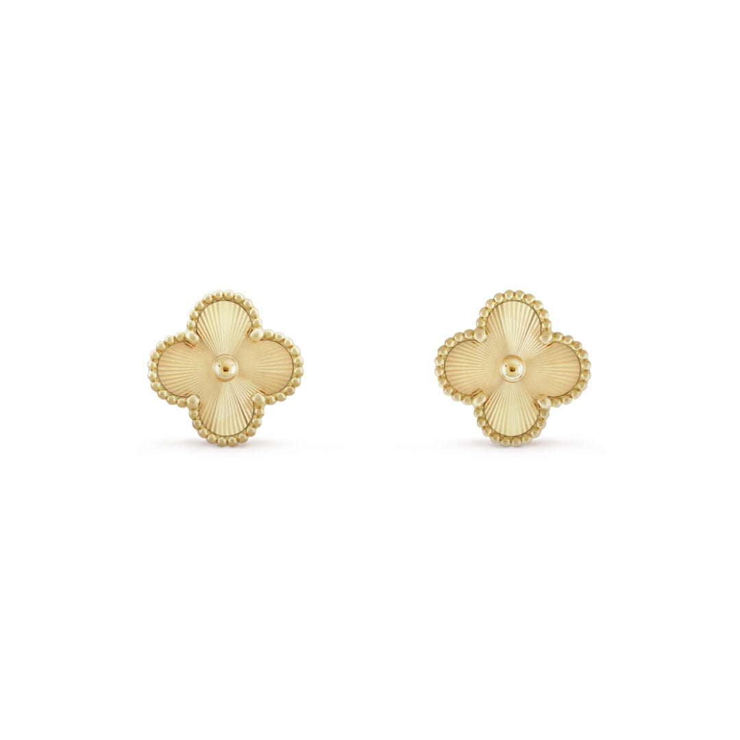 CLOVER Gold Earrings - Graceful Clover Design | Tiva Jewelry