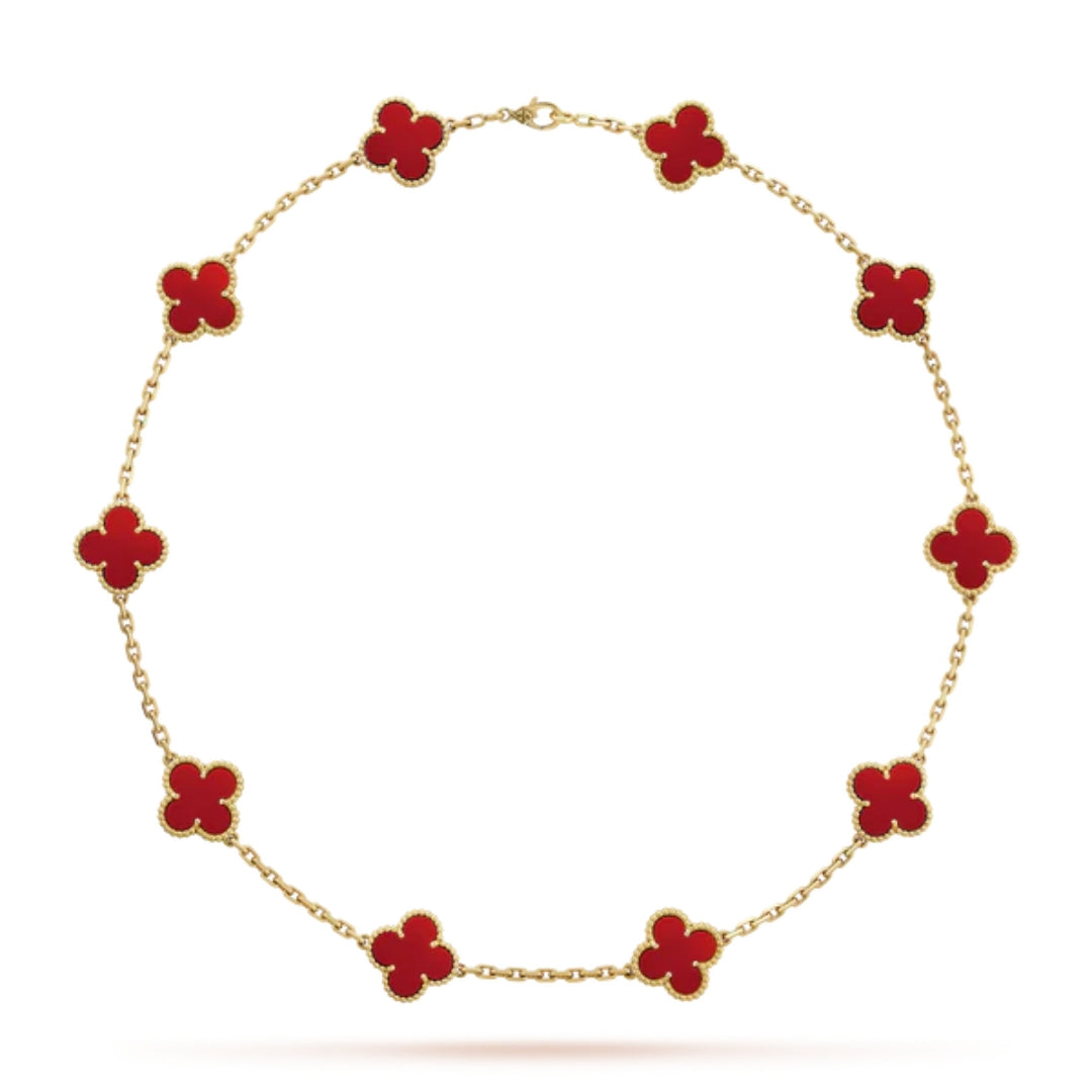 CLOVER | Red Necklace with 10 Motifs | Tiva Jewelry