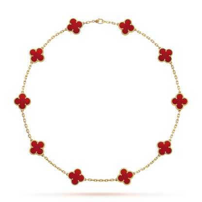CLOVER | Red Necklace with 10 Motifs | Tiva Jewelry