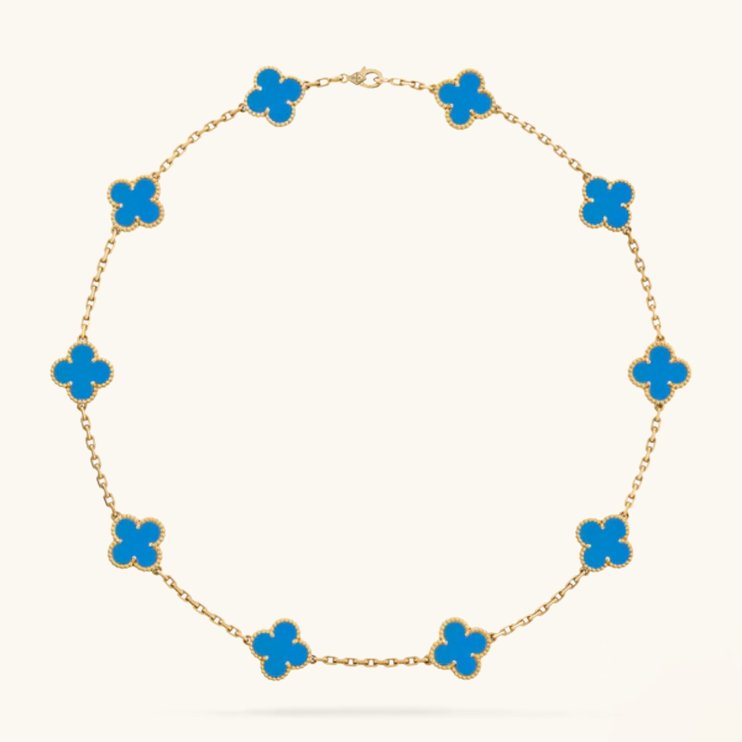 CLOVER | 10-Motif Blue Necklace | Tiva Jewelry