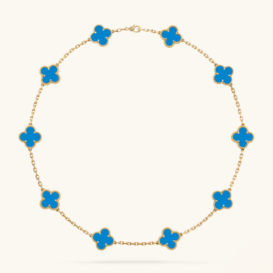 CLOVER | 10-Motif Blue Necklace | Tiva Jewelry