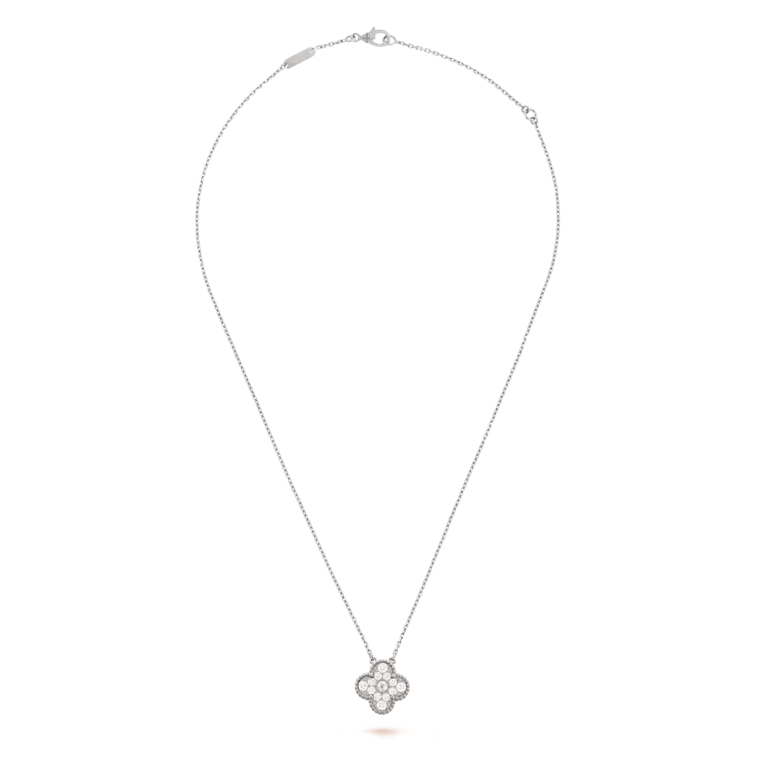 CLOVER White and Silver Necklace | Tiva Jewelry