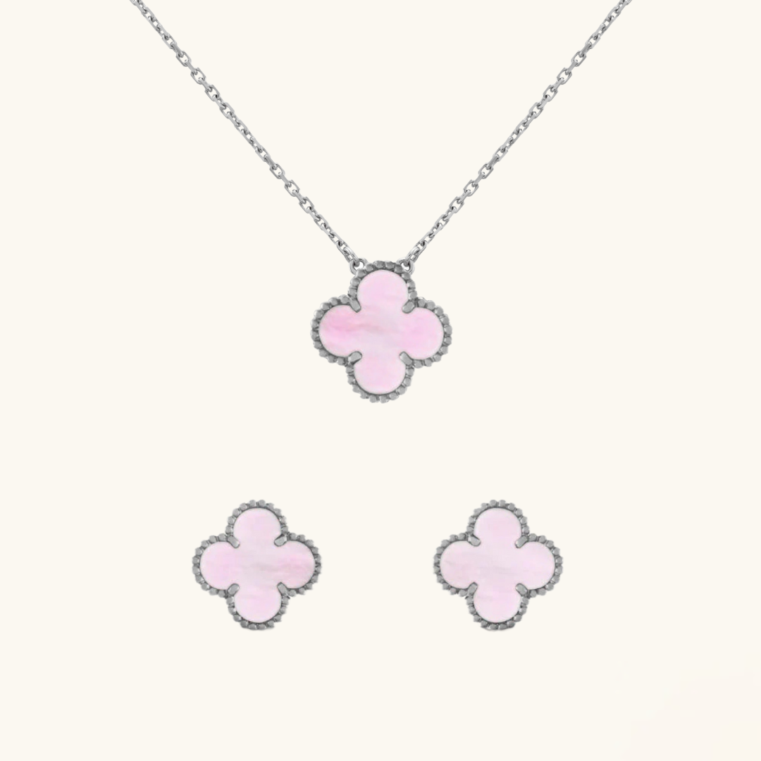 CLOVER | Pink/Silver 2-Duo | Tiva Jewelry
