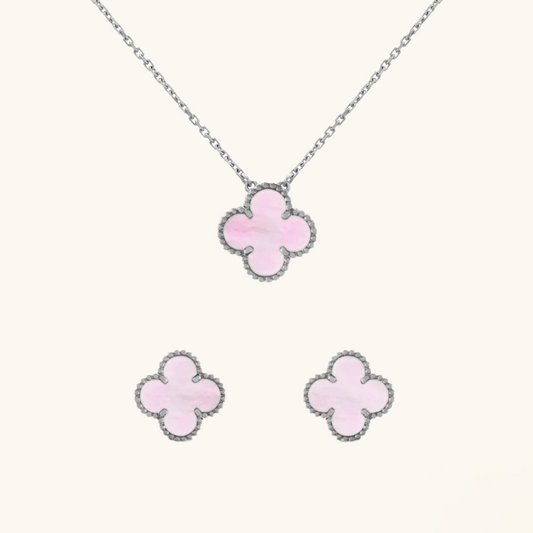 CLOVER | Pink/Silver 2-Duo | Tiva Jewelry