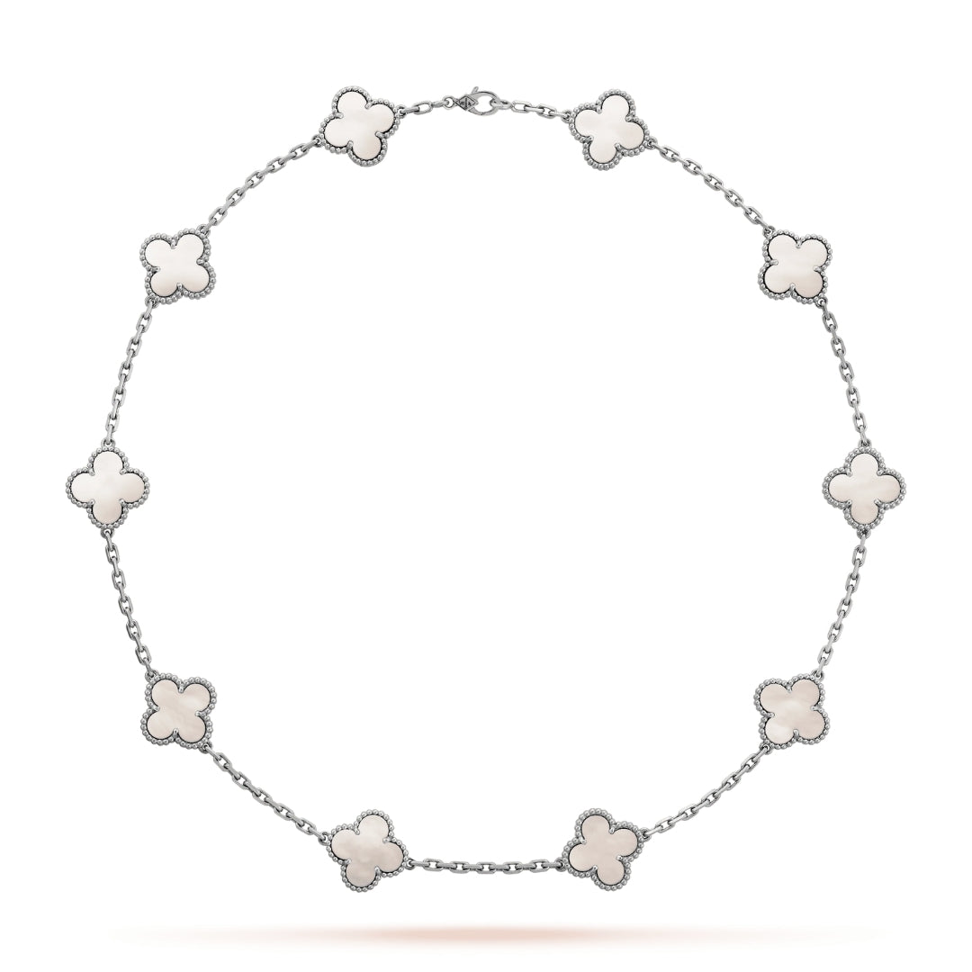 CLOVER | 10-Motive Silver Necklace | Tiva Jewelry