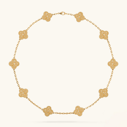 CLOVER | 10-Motif Gold Necklace | Tiva Jewelry