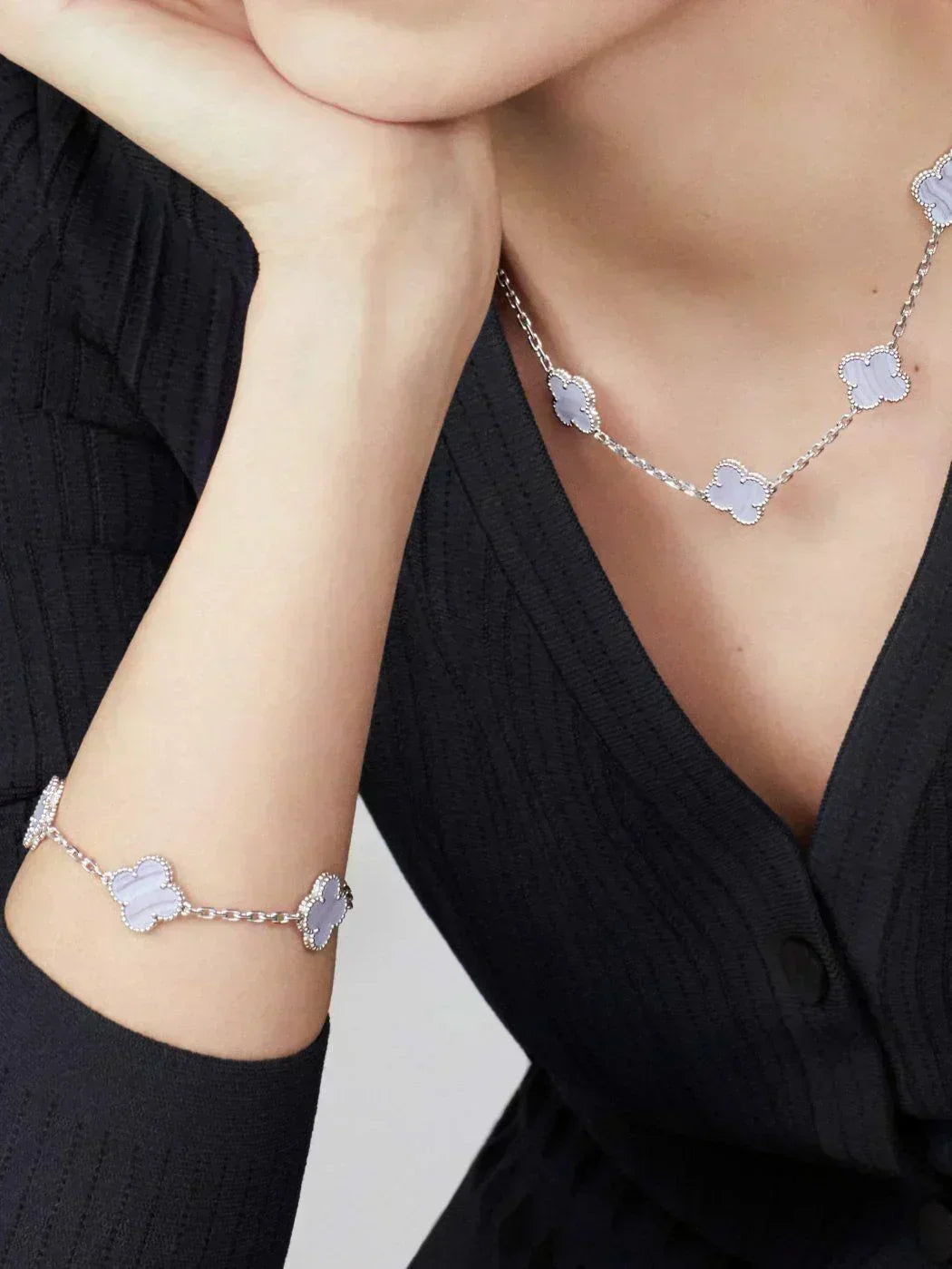 CLOVER | 10-Motif Purple Necklace | Tiva Jewelry
