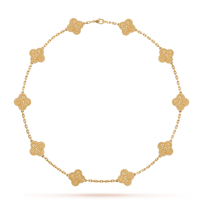 CLOVER | 10-Motif Gold Necklace | Tiva Jewelry