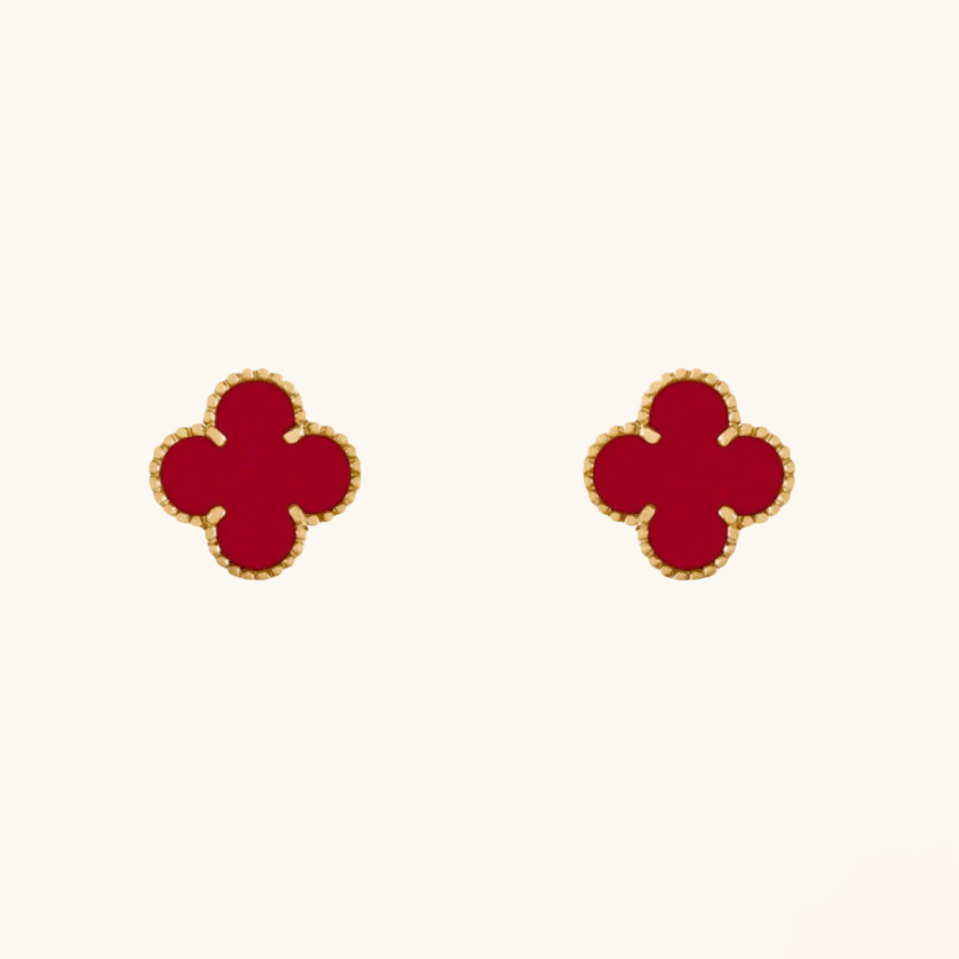 Clover Red Earrings - Sophisticated Day-to-Night Glow | Tiva Jewelry