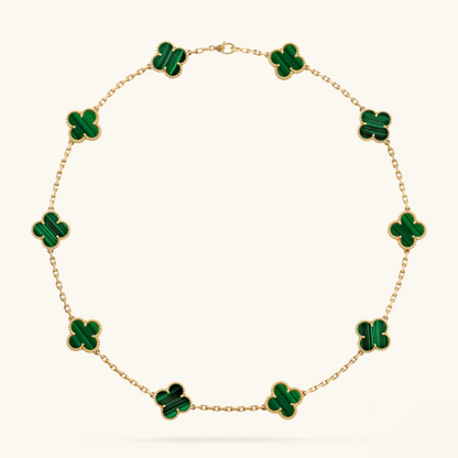CLOVER | 10-Motif Green Necklace - Vibrant Green Standout Piece
