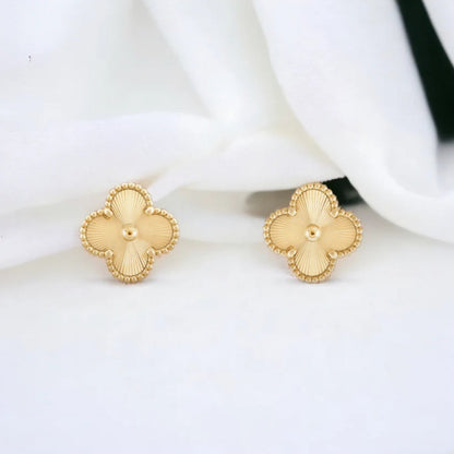 CLOVER Gold Earrings - Graceful Clover Design | Tiva Jewelry