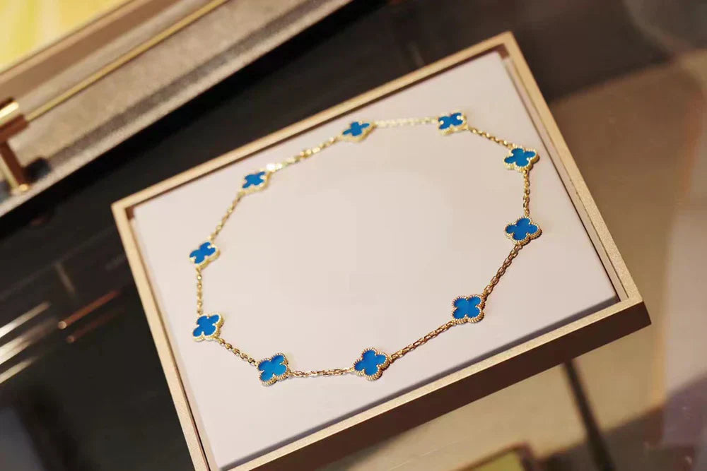 CLOVER | 10-Motif Blue Necklace | Tiva Jewelry