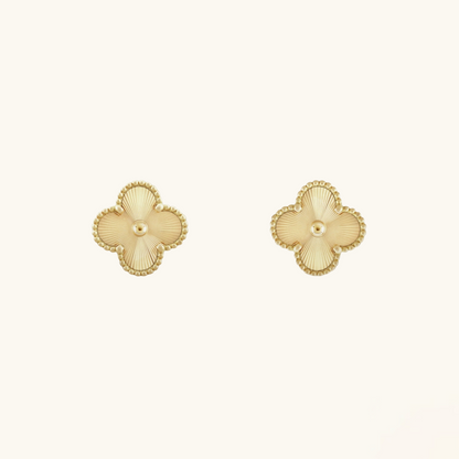 CLOVER Gold Earrings - Graceful Clover Design | Tiva Jewelry