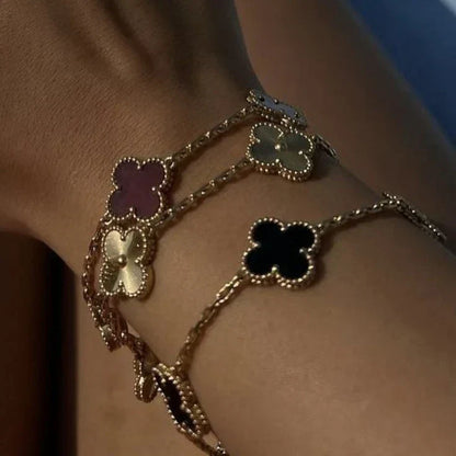 Clover Black & Silver Bracelet | Tiva Jewelry