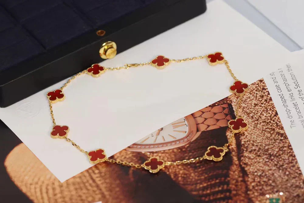 CLOVER | Red Necklace with 10 Motifs | Tiva Jewelry
