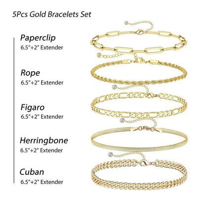 5pc Classic Bracelets Stack | Tiva Jewelry