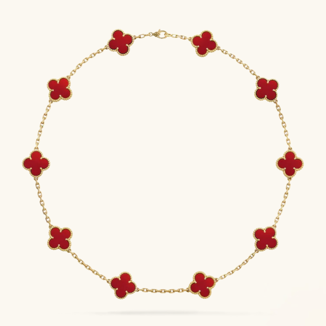 CLOVER | Red Necklace with 10 Motifs | Tiva Jewelry