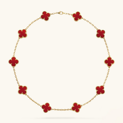CLOVER | Red Necklace with 10 Motifs | Tiva Jewelry