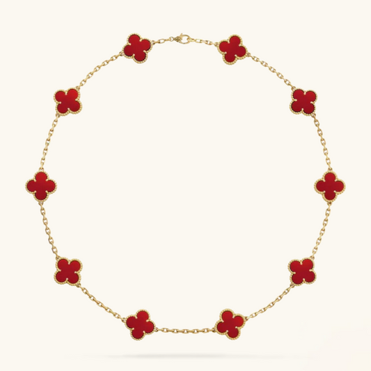CLOVER | Red Necklace with 10 Motifs | Tiva Jewelry