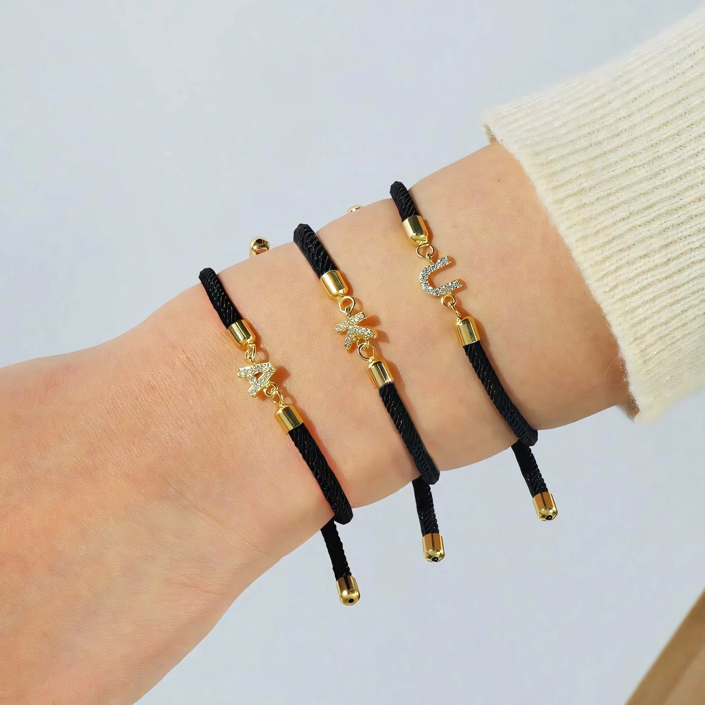 Adjustable Letter Initial Bracelets | Tiva Jewelry