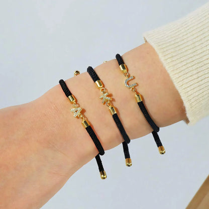 Adjustable Letter Initial Bracelets | Tiva Jewelry