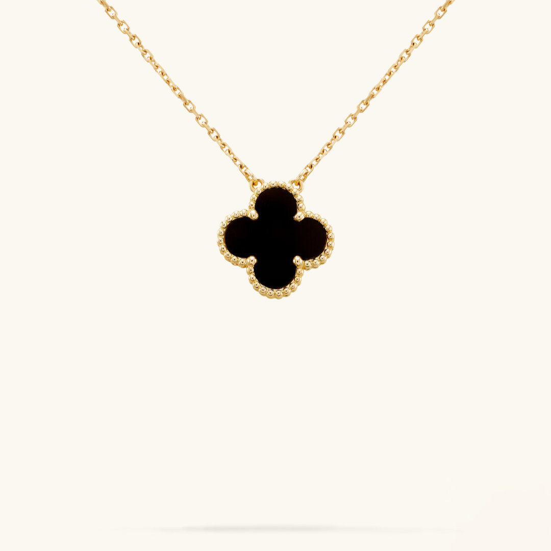 CLOVER Black Pendant Necklace | Tiva Jewelry